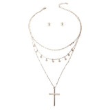 Cross and Charm Necklace Set