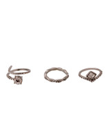 Silver and Rhinestone 3 Ring Set