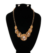 Gold and Clear Crystal Necklace Set