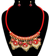 Cord Statement Necklace Set