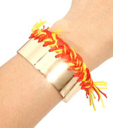Metal Cuff with Twisted Yarn