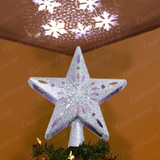 Star Christmas Tree Topper LED Star Top Snowflake Projector Christmas Tree Décor Holiday XMAS Party Hanging Ornament