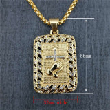 Religious Square Praying Hands Cross Pendant Necklace for Women/Men Gold Color Stainless Steel Christian Necklaces Male Jewelry