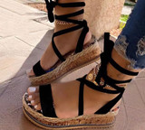 Snake print lace up fashion sandal