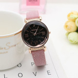 Rose Gold Leather Watch Women