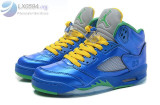 Air Jordan 5 GS Metallic Blue Yellow