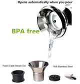 Heat Resistant Glass Carafe with Stainless Steel Silicone Flip-top Lid - Glass Water Pitcher Fridge Ice Tea Maker, 1000ml/35oz