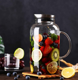 Glass Pitcher, Drip-Free Water Pitcher With Tight Lid and Pretty Brush 75 Ounces