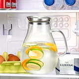 2 liter glass pitcher water jug juice carafe with lid and spout for homemade beverage
