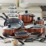 BrylaneHome 26-Pc. Aluminum Cookware Set, Copper