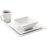 Better Homes & Gardens 16 Piece Square Dinnerware Set, White
