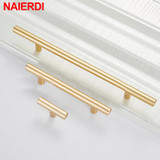 NAIERDI Brushed Black Gold Straight Cupboard Handles Knobs Stainless Steel Brushed Black Gold Kitchen Door Handles Cabinet Pull