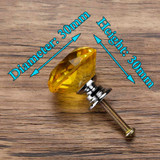 KAK 30mm Diamond Shape Design Crystal Glass Knobs Cupboard Pulls Drawer Knobs Kitchen Cabinet Handles Furniture Handle Hardware