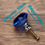 KAK 30mm Diamond Shape Design Crystal Glass Knobs Cupboard Pulls Drawer Knobs Kitchen Cabinet Handles Furniture Handle Hardware