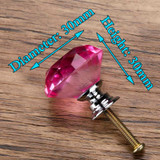 KAK 30mm Diamond Shape Design Crystal Glass Knobs Cupboard Pulls Drawer Knobs Kitchen Cabinet Handles Furniture Handle Hardware