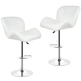 2Pcs/Set Bar Chair Leisure Leather Swivel Bar Stools Chairs Height Adjustable Pneumatic Pub Chair Home Office Kitchen Chair HWC