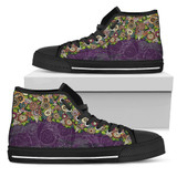 Womens Fractal Mandala Purple Spiral High Top