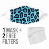 Blue Leopard Print Mask Mask
