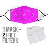 Adjustable Abruptly Pink Paisley Face Mask with 5 Layer Filters