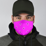Adjustable Abruptly Pink Paisley Face Mask with 5 Layer Filters
