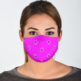 Adjustable Abruptly Pink Paisley Face Mask with 5 Layer Filters