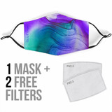 Abstract Fluid Colorful Art Three Protection Face Mask