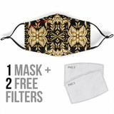 Black & Gold Damask Art Design One Protection Face Mask