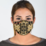 Black & Gold Damask Art Design One Protection Face Mask