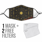 Black & Gold Art Design Mandala Two Protection Face Mask