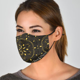 Black & Gold Art Design Mandala Protection Face Mask