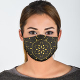 Black & Gold Art Design Mandala Protection Face Mask