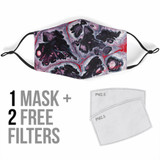 Black & Red Marble Design Protection Face Mask
