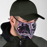 Black & Red Marble Design Protection Face Mask
