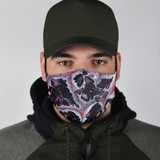 Black & Red Marble Design Protection Face Mask