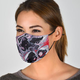 Black & Red Marble Design Protection Face Mask
