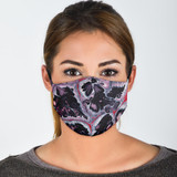 Black & Red Marble Design Protection Face Mask