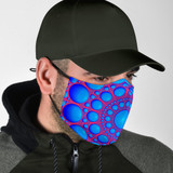 Blue Bubble Future Mandala Protection Face Mask