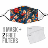 Blue Floral Pattern Design Protection Face Mask