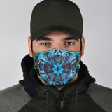 Blue Ornamental Art Mandala Design Protection Face Mask