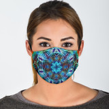 Blue Ornamental Art Mandala Design Protection Face Mask