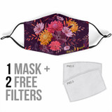 Bordeaux Fashion Flowers Protection Face Mask