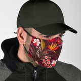 Bordeaux Floral Pattern Design Protection Face Mask