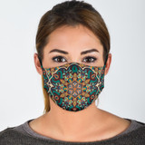 Brown & Green Mandala Protection Face Mask