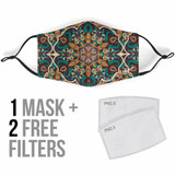Brown & Green Mandala Protection Face Mask