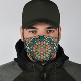 Brown & Green Mandala Protection Face Mask