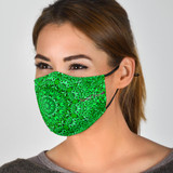 Cool Green Mandala Design Protection Face Mask