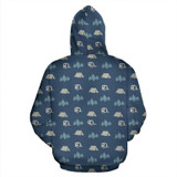 Camping 3D Hoodie Organge And Blue Full Size