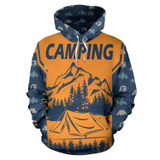 Camping 3D Hoodie Organge And Blue Full Size