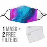 Exclusive Marble Design in Light Blue & Shinny PinkStyle Protection Face Mask