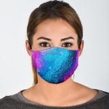 Exclusive Marble Design in Light Blue & Shinny PinkStyle Protection Face Mask
